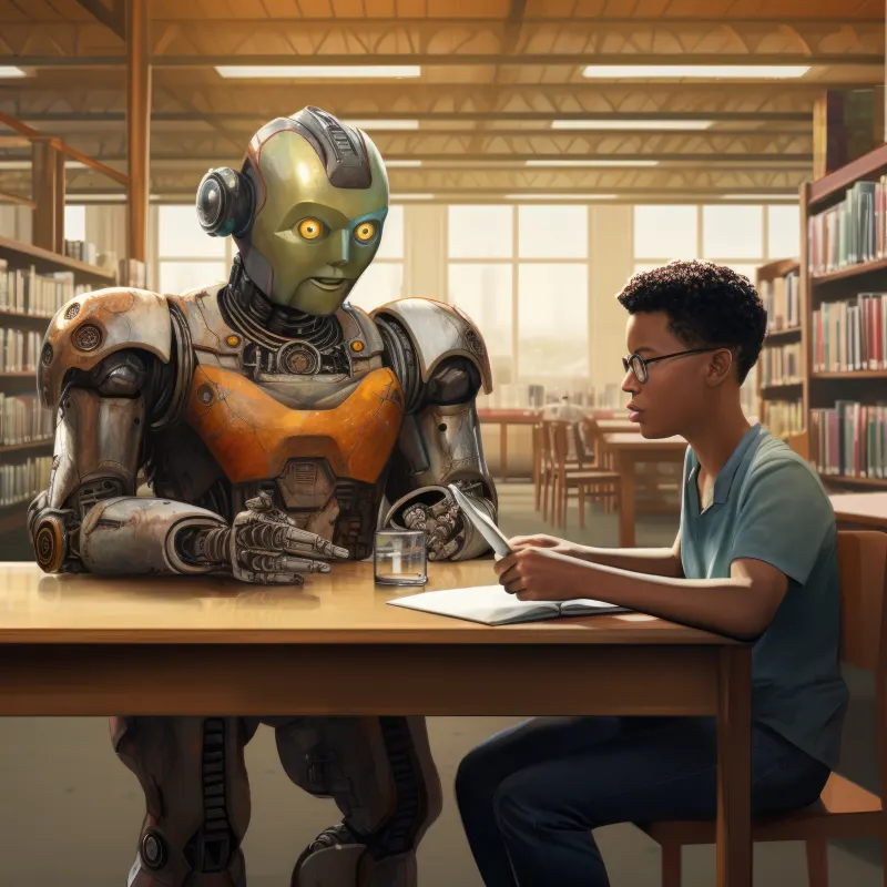 robbot with book