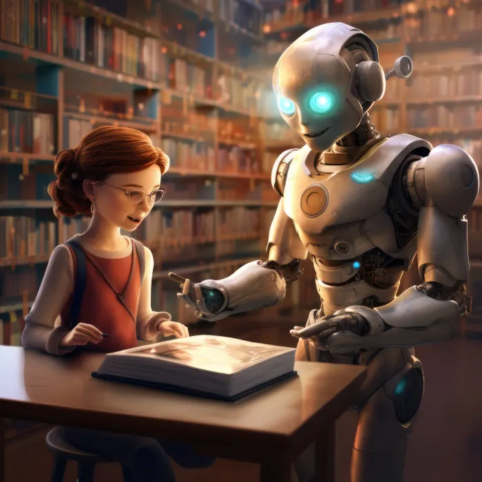 robbot with book